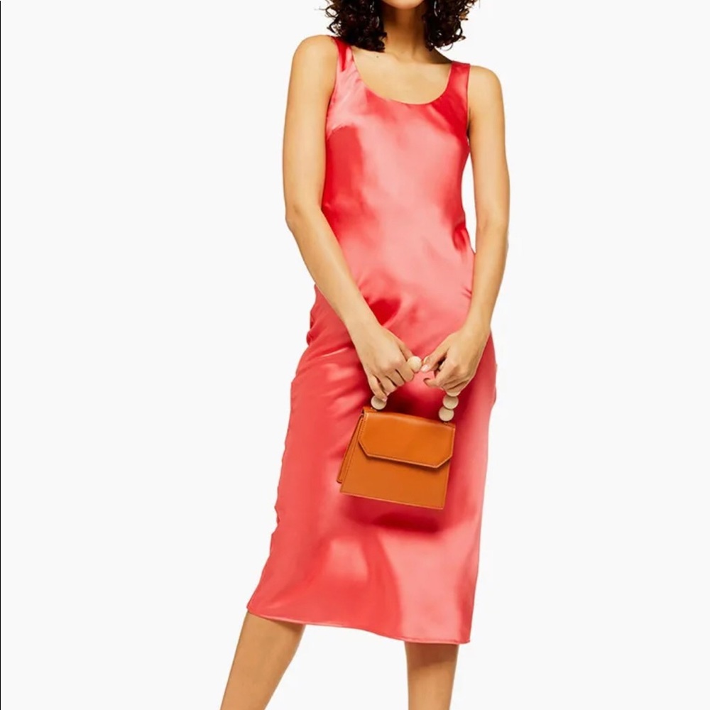 Satin scoop neck dress